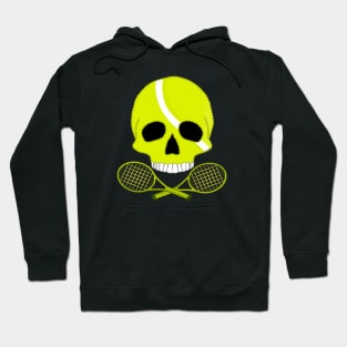 Tennis Ball Skull and Crossed Rackets Hoodie